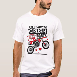 Camiseta Divertido Moto de Terra 67 Corações Motocross Dia 