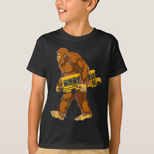 Camiseta Divertido Motorista de Ônibus Pé Grande Sasquatch