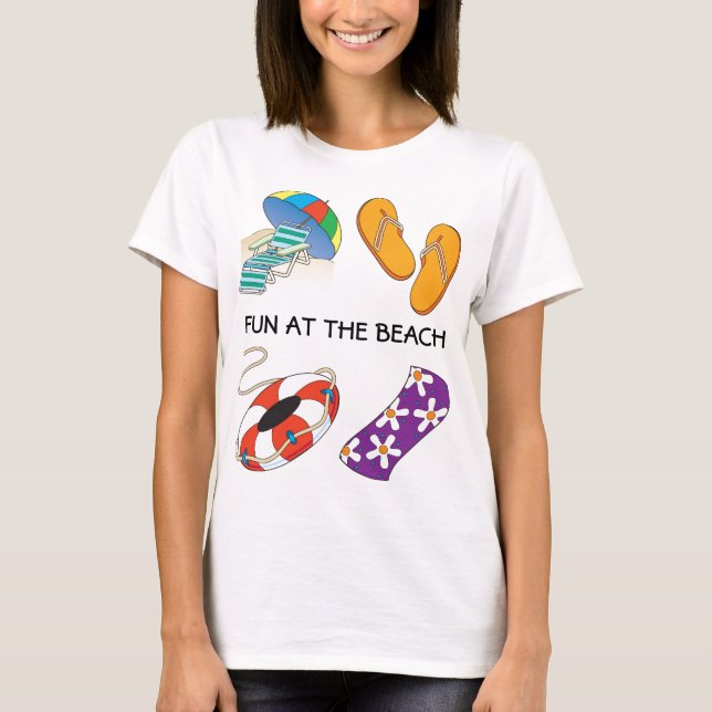 Camiseta Divertido na praia T-Shirt (Frente)