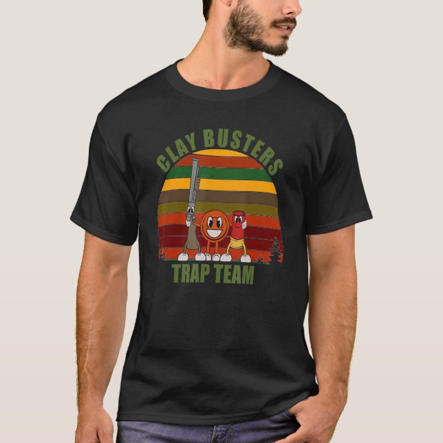 Camiseta Divertido Noveldade Clay Pigeon Equipe Clay Buster (Frente)