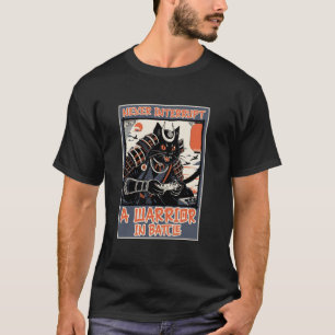 Camiseta DIVERTIDO Nunca Interrompa o Gato Jogador Samurai