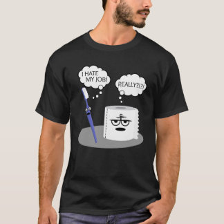 Camiseta Divertido Odeio Meu Trabalho Escova De Dente Papel