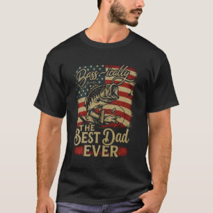 Camiseta Divertido Pai Bandeira Patriótica dos EUA Bass Pes