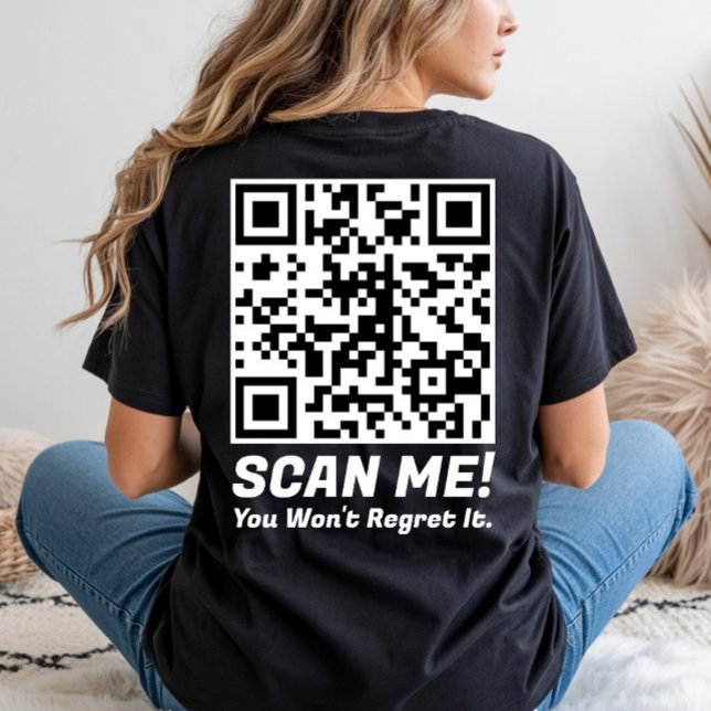 Camiseta Divertido QR Escaneie-me! Piada Divertida de Arrep (Criador carregado)