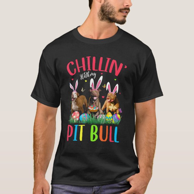 Camiseta Divertido Relaxando Com Meus Ovos de Páscoa do Pit (Frente)