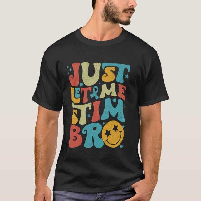 Camiseta Divertido Retro Deixe-me Estimular Irmão Conscient (Frente)