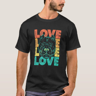 Camiseta Divertido Retro Eu Amo Meu American Pit Bull Terri