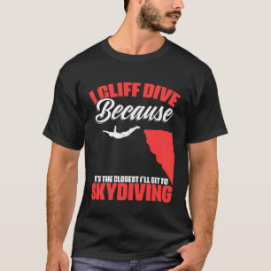Camiseta Divertido Salto de Paraquedismo Salto de Penhasco