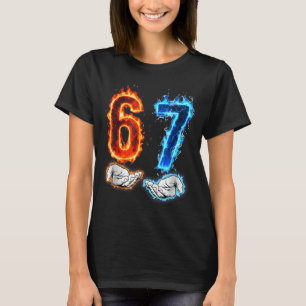 Camiseta Divertido Seis Sete 67 Meme Mãos Meninos Crianças