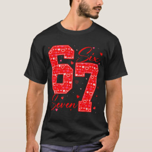Camiseta Divertido Seis Sete 6 7 Meme Corações Cupido Dia d