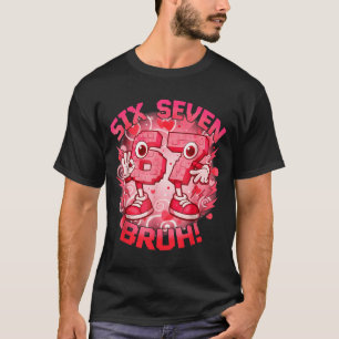 Camiseta Divertido Seis Sete Bruh 67 Meme Rotação Cerebral