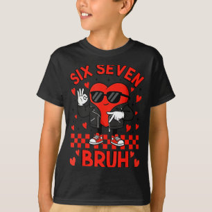 Camiseta Divertido Seis Sete Bruh 6 7 Meme Dia dos Namorado