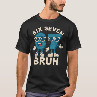 Camiseta Divertido Seis Sete Bruh Brainrot Presente de Meme