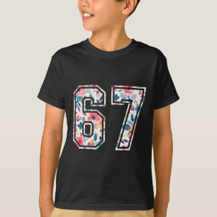 Camiseta Divertido Seis Sete Floral 67 Meme Gen Alpha Gíria