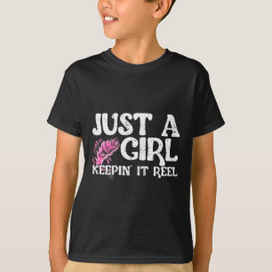 Camiseta Divertido Só Uma Garota Mantendo A Pesca Real