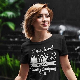 Camiseta Divertido sobrevivi ao acampamento da família