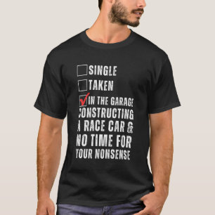 Camiseta Divertido Solteiro Tirado na Garagem Construindo u