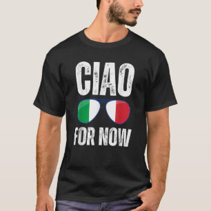 Camiseta Divertido Tchau Por Enquanto Dito Italiano Bandeir