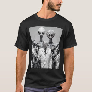 Camiseta Divertido Trump Com Conspiração de Alienígenas Ext