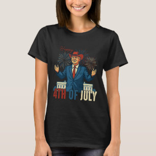 Camiseta Divertido Trump Feliz 4 De Julho Retro Independênc