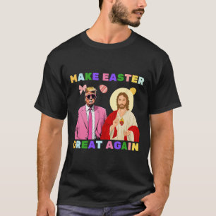 Camiseta Divertido Trump Jesus Cristo Faça a Páscoa Grande