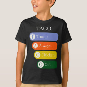Camiseta Divertido Trump Sempre Desiste do Negócio do Taco