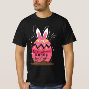 Camiseta Divertido Um Coelhinho Disse Páscoa? Desenho de Ov