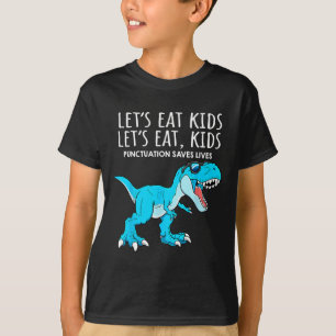 Camiseta Divertido Vamos Comer Crianças Pontuação Salva Vid