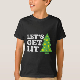 Camiseta Divertido Vamos Ficar Bêbados Árvore de Natal Retr