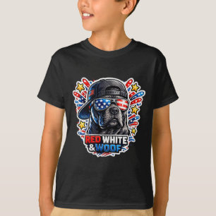 Camiseta Divertido vermelho branco e woof cane corso cão pa
