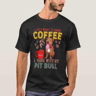 Camiseta Divertido Vintage Eu Só Quero Beber Café Pendurar