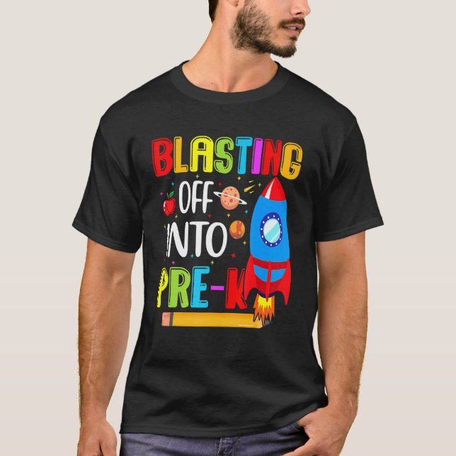 Camiseta Divertimento Começando No Pré K De Volta À Escola  (Frente)
