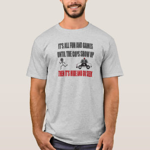 Camiseta Divertimento e jogos se escondem e vão em busca