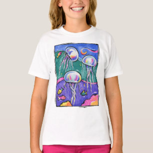 Camiseta Divertimento e t-shirt colorido das medusa