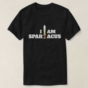 Camiseta Divertimento "eu sou Spartacus" com espada