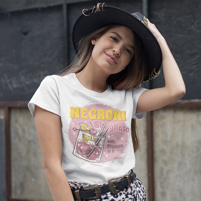 Camiseta Divertimento Negroni Sbagliato Girly Cocktail Part (Criador carregado)