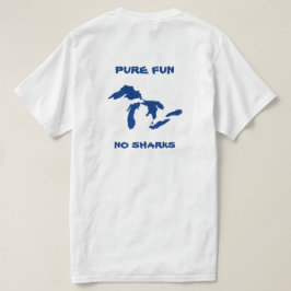 Camiseta Divertimento puro, nenhuns tubarões. Branco