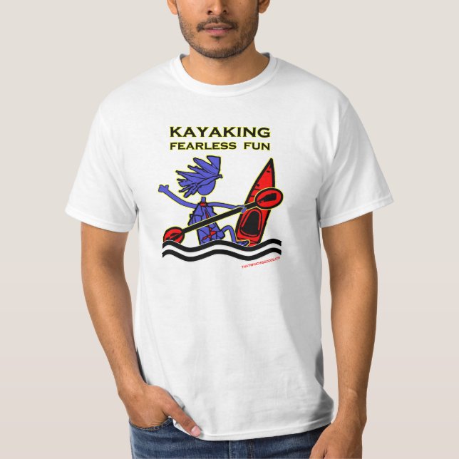 Camiseta Divertimento sem medo Kayaking (Frente)