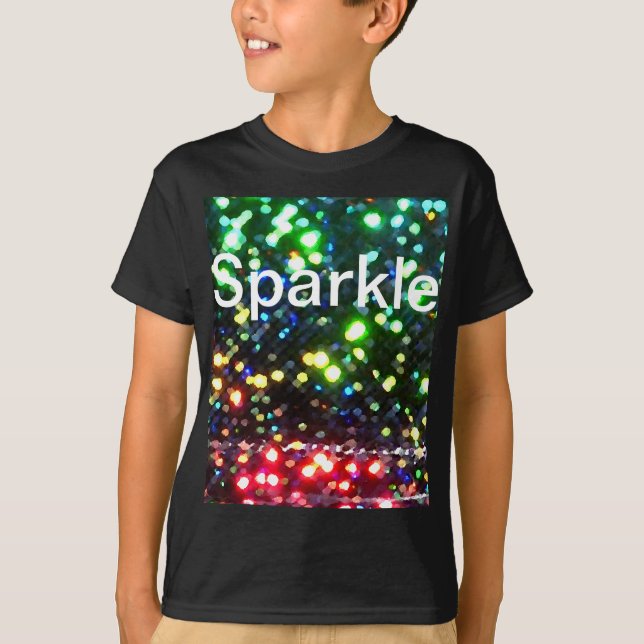 Camiseta Divertimento Sparkly Glam do Tshirt preto da (Frente)