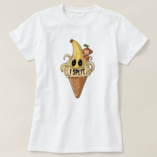 Camiseta Dividi, gritar de gelo de banana (Frente do Design)