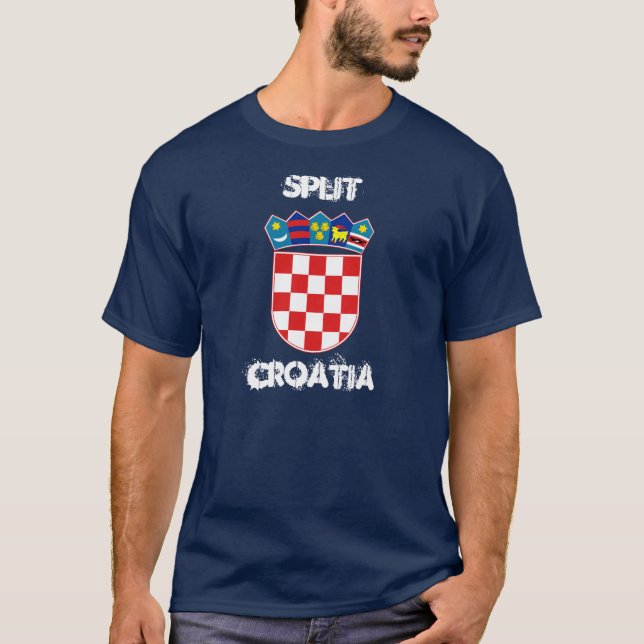 Camiseta Dividir, Croácia com casaco de armas (Frente)