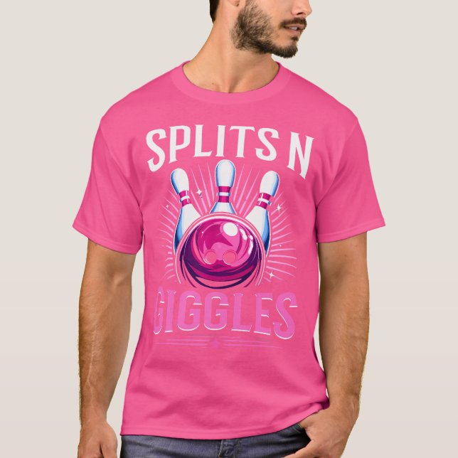 Camiseta Dividir N Giggles Equipe de Boliches Engraçada Bow (Frente)