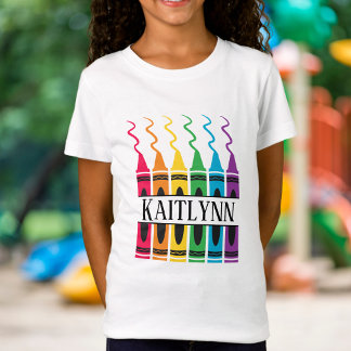 Camiseta Dividir Nome do Crayon Design Filho Personalizado