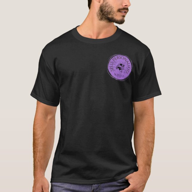 Camiseta Dividir Personalidades com faixas de cores (Frente)