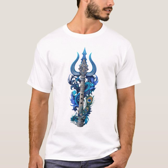Camiseta Divine Harmony: Shiva-Krishna Spiritual Fusion Tee (Frente)