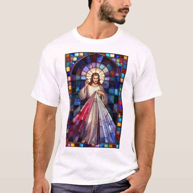 Camiseta Divine Mercy Jesus Men's Tee Shirt (Frente)