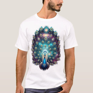 Camiseta Divine Peacock Arte do Patrimônio Cósmico Indian