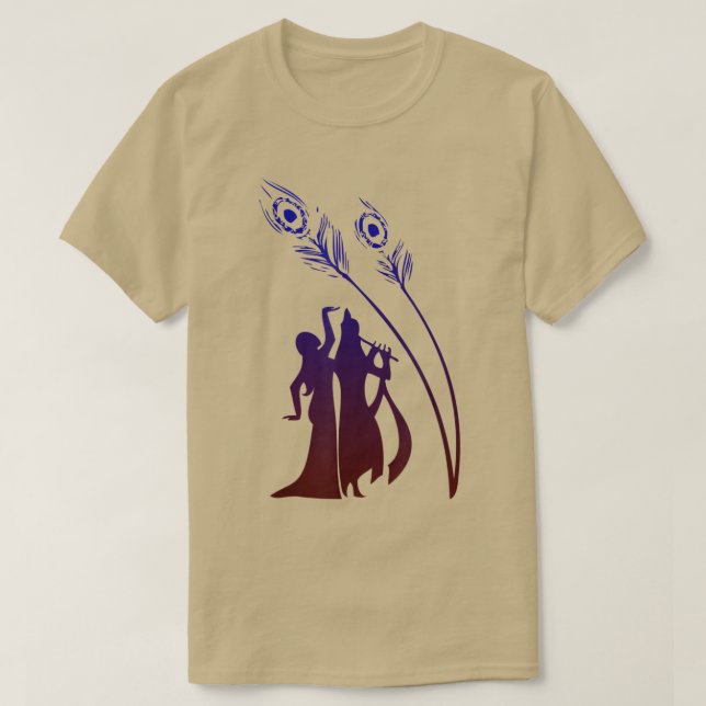 Camiseta Divine Raas Leela Com Radha E Krishna (Frente do Design)