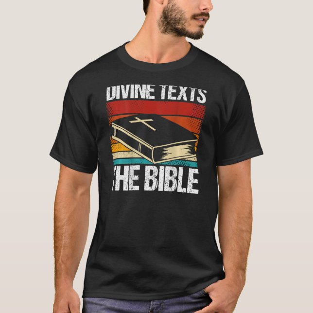 Camiseta Divine Textos A Bíblia De Impressão Retroativa Da  (Frente)