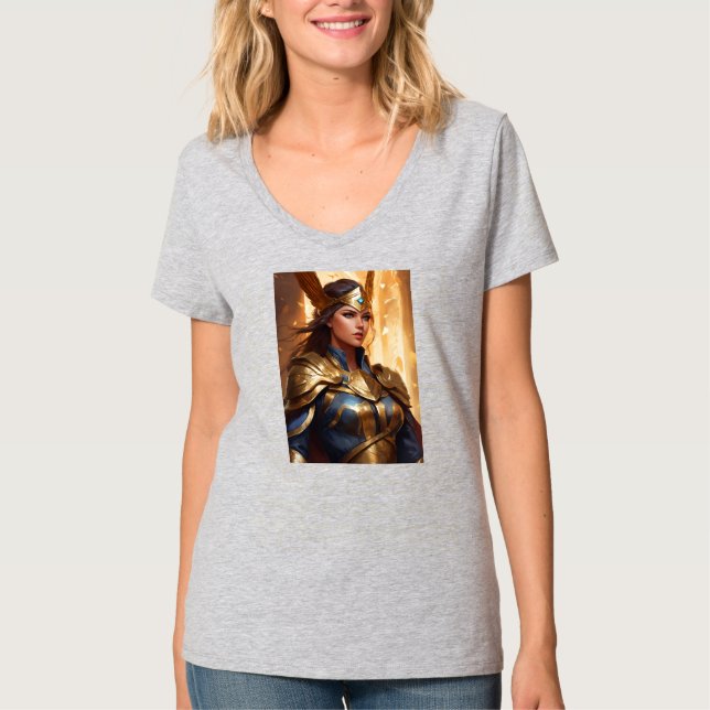 Camiseta Divine Valkyrie Athena: Guardião da Glória (Frente)